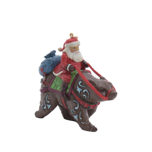 Ornamento babbo Natale su orso enesco