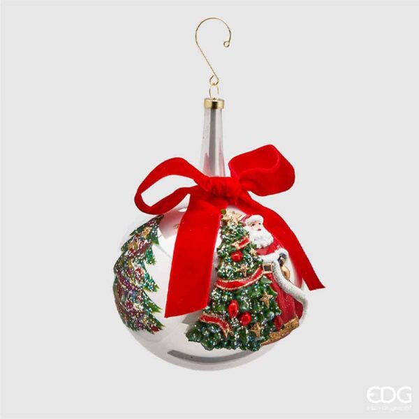 palla vetro collo lungo con decoro babbo natale EDG