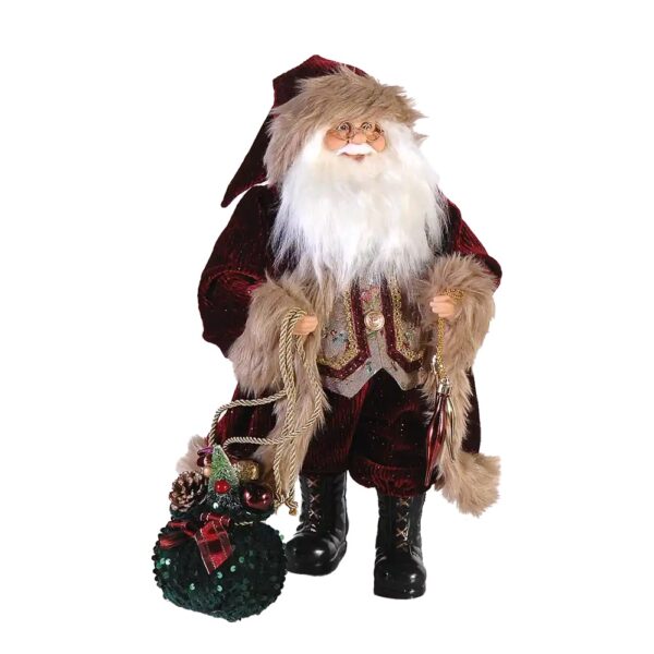 babbo natale con vestito rosso e sacco glitter vetur