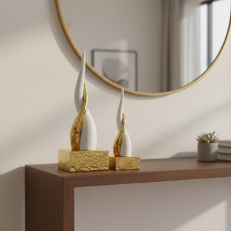 Scultura Corno Intrecciato base oro Bongelli