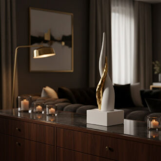 Corno intrecciato bianco e oro Bongelli