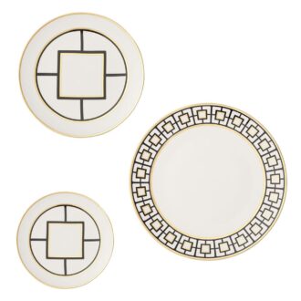 1046522640 1046522620 1046522700 Servizio Piatti bianco nero della Linea MetroChic del brand Villeroy & Boch in Porcellana Bone Premiun