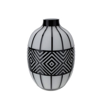 Vaso Cage Satinato Bianco e Nero
