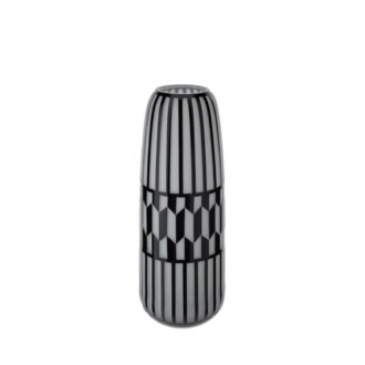 Vaso Cage Satinato Bianco e Nero 15X40