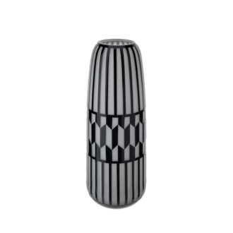 Vaso Cage Satinato Bianco e Nero 19X50