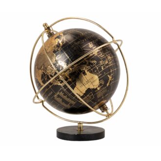 Decorazione Mappamondo Oro e Nero