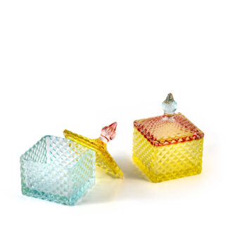 Scatola Vetro Quadrata Rainbow Crystal