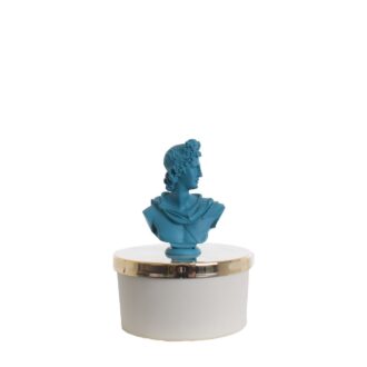 Candela piccola busto apollo verde ottanio
