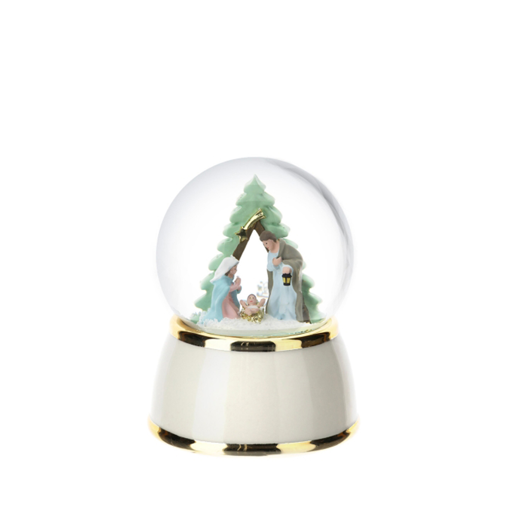 Sfera di neve natività con albero Hervit