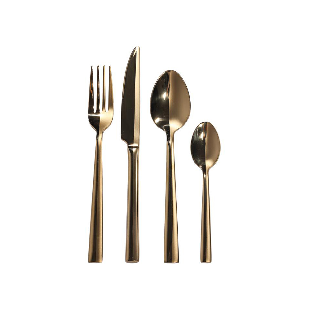 Set 24 posate in acciaio gold Le Stelle