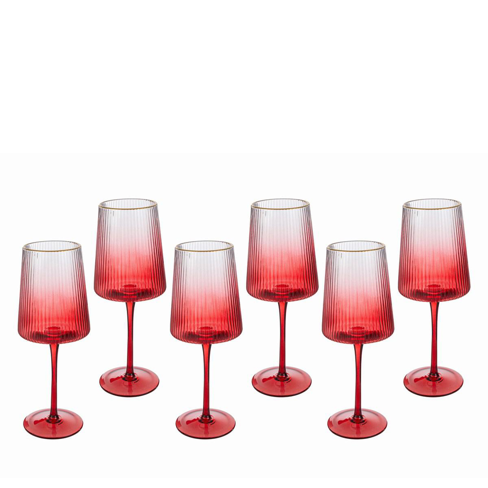 set calici in vetro rosso Le Stelle