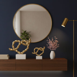 Scultura Nodo Cuore Base Bianca Bongelli