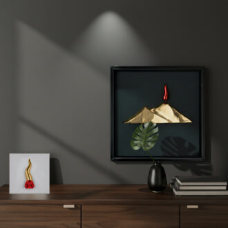 quadretto corno con maschera Pulcinella Bongelli