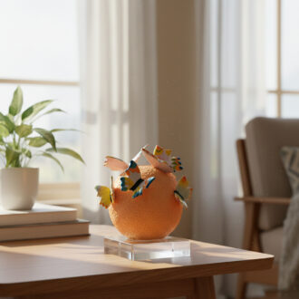 Sfera Prato Con Farfalle 7x7