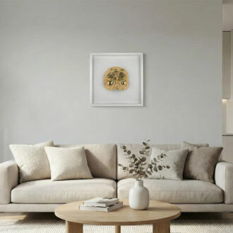 Quadro Maschera Pulcinella Bianco e Oro