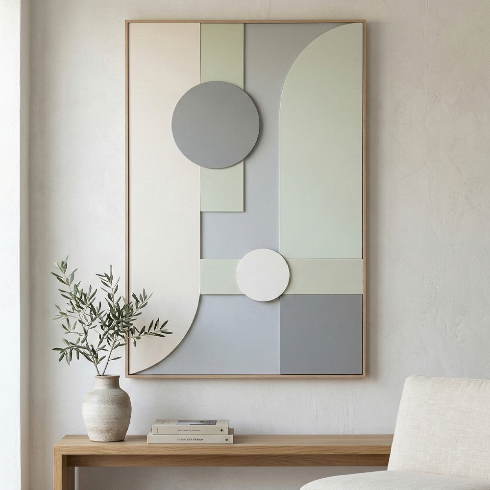 Tela Astratta Con Rilievo Turchese Garpe