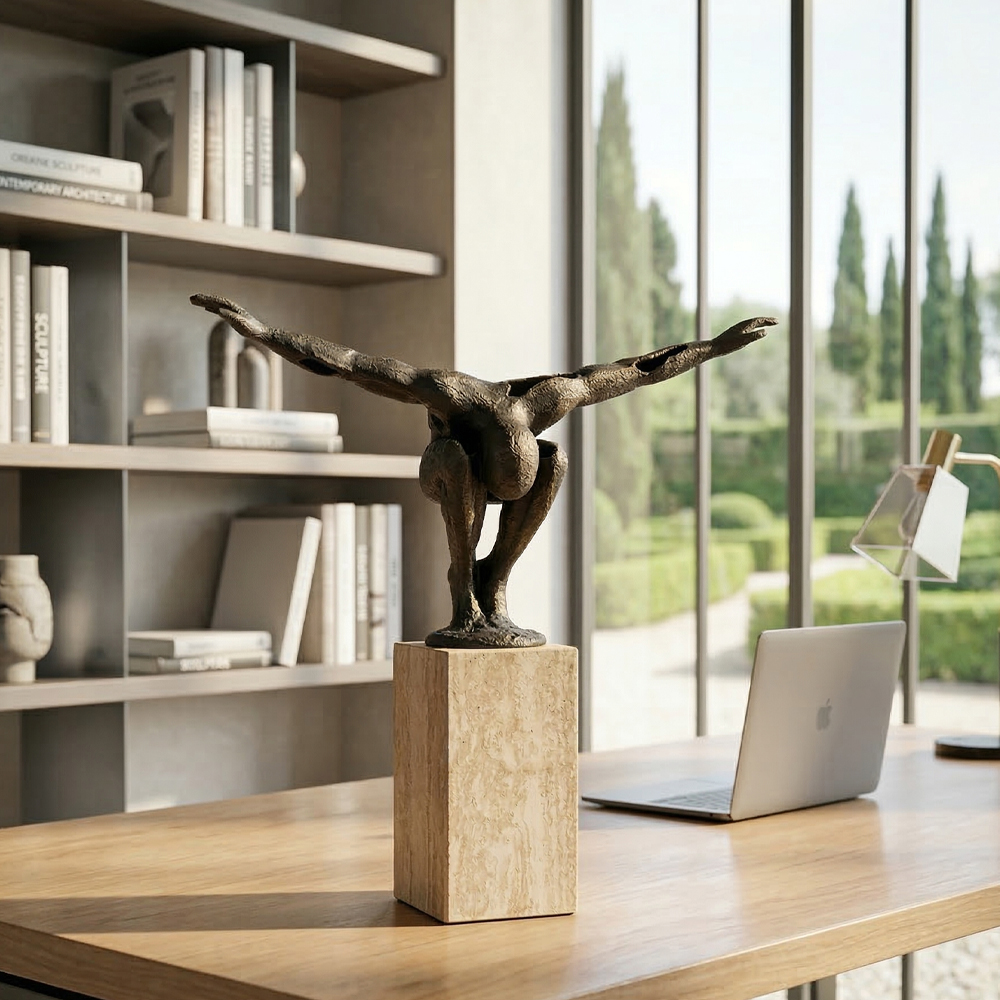 Scultura Uomo In Metallo