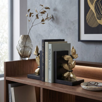 FERMALIBRI A FARFALLA DORATA 12X10X19 CM Garpe