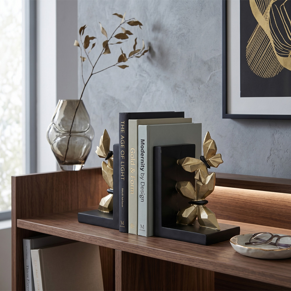 FERMALIBRI A FARFALLA DORATA 12X10X19 CM Garpe