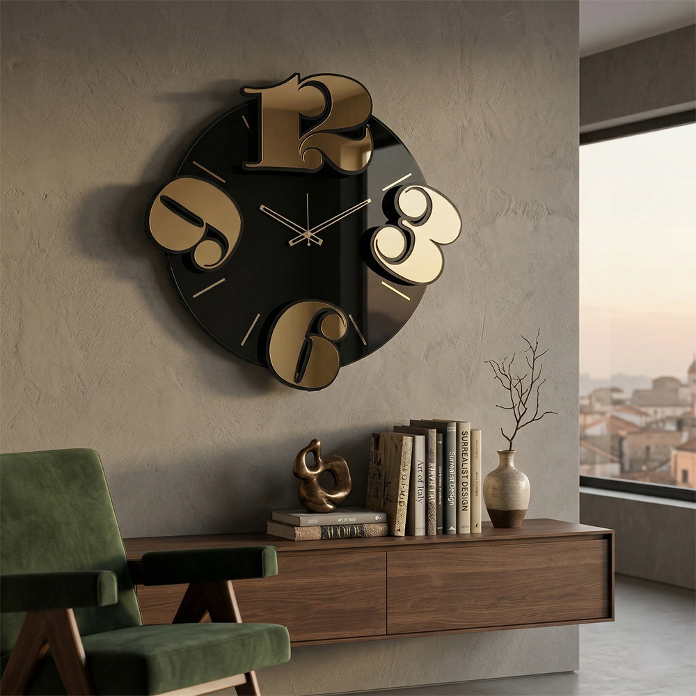 Orologio da parete Benguiat Nero Arti e Mestieri