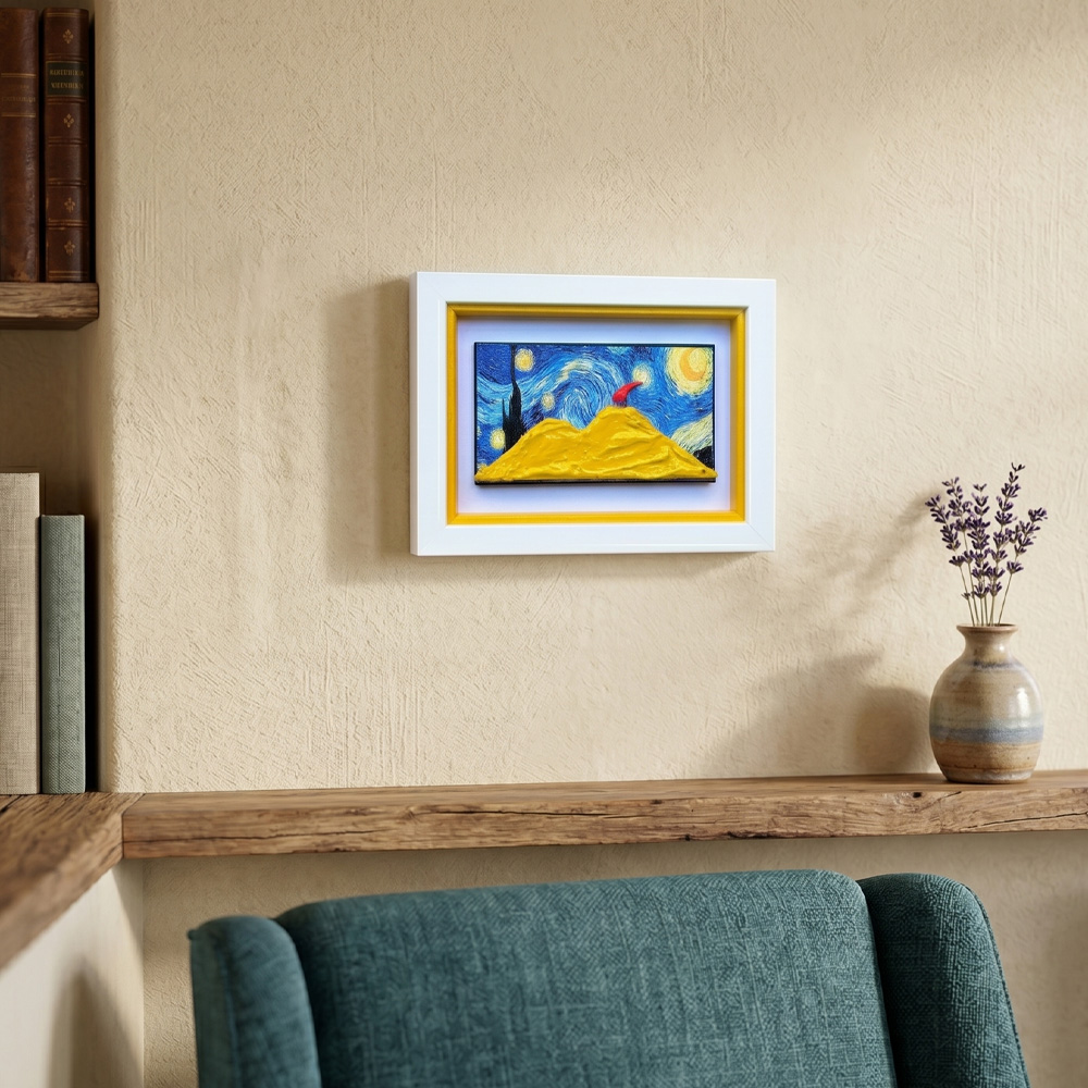 Quadro Vesuvio Notte Stellata Rettangolare