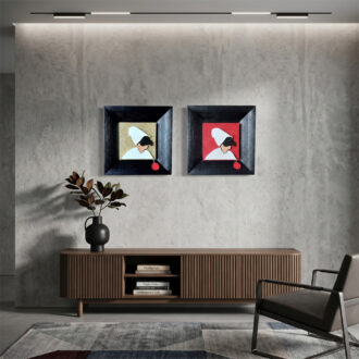 Quadro Pulcinella Cornice Nera 21x21