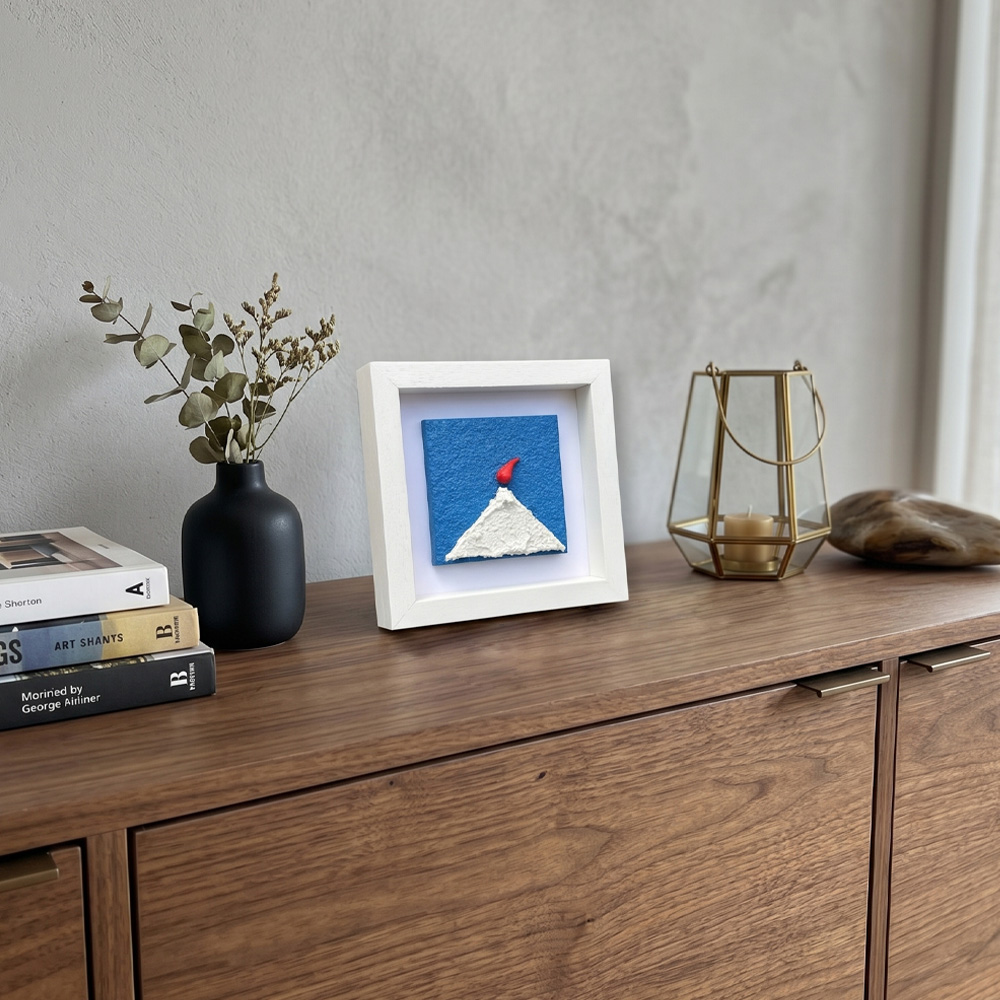 Quadretto Vesuvio Cornice Bianca