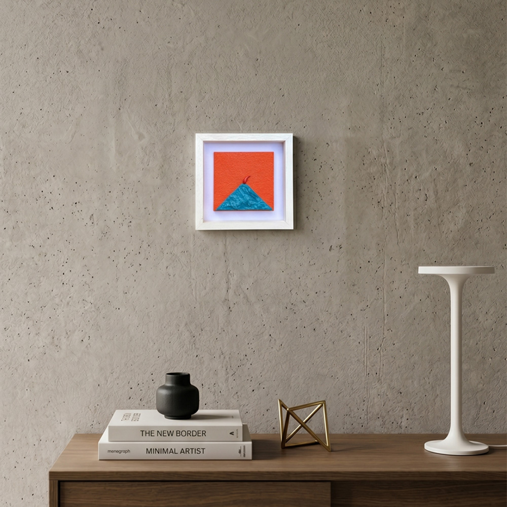 Quadretto Vesuvio Bianco e Arancione Allerìa