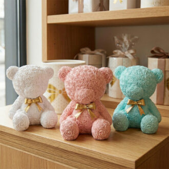 Orsetto Roselline Con Fiocco Henriette