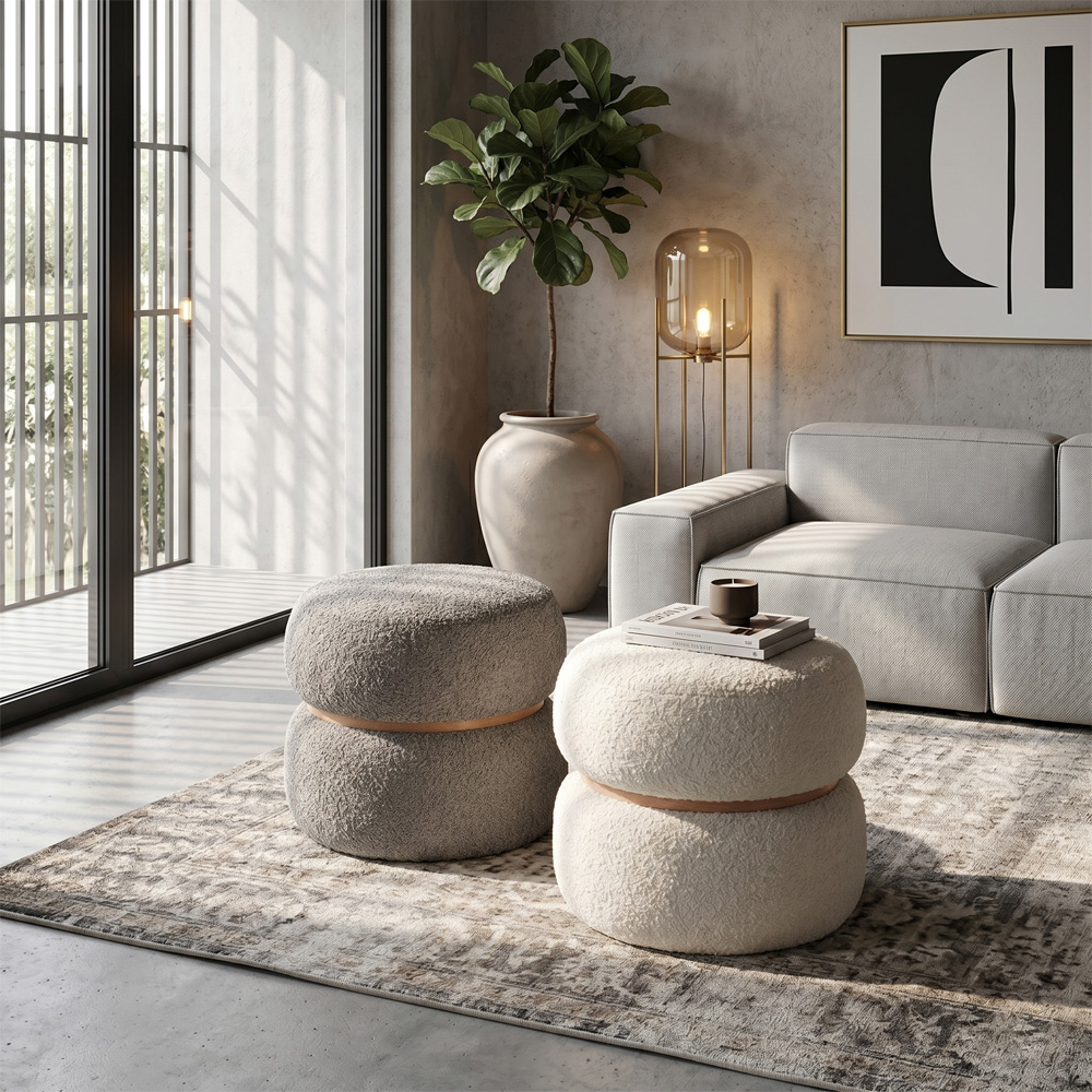 pouf bouclè IXIA